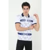 Erkek Yakalı Slim Fit Baskılı T-Shirt - Beyaz - 97389 Erkek Yakalı Slim Fit Baskılı T-Shirt - Beyaz - 97389