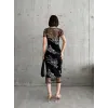 Baskılı Şifon Kimono Elbise - Siyah - 97611 Baskılı Şifon Kimono Elbise - Siyah - 97611