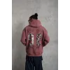 Erkek 98 Baskılı Kapşonlu Sweat - Gül Kurusu - 97913