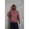 Erkek 98 Baskılı Kapşonlu Sweat - Gül Kurusu - 97913