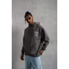 Erkek 98 Baskılı Kapşonlu Sweat - Gri - 97914 Erkek 98 Baskılı Kapşonlu Sweat - Gri - 97914