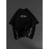 Unisex Baskılı Oversize T-Shirt - Siyah - 98300 Unisex Baskılı Oversize T-Shirt - Siyah - 98300