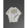 Unisex Baskılı Oversize T-Shirt - Beyaz - 98309 Unisex Baskılı Oversize T-Shirt - Beyaz - 98309