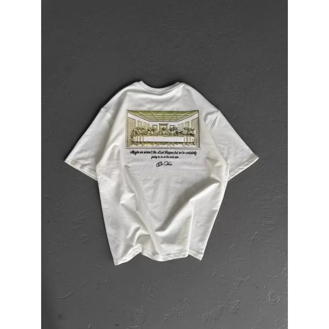 Unisex Baskılı Oversize T-Shirt - Beyaz - 98309 Unisex Baskılı Oversize T-Shirt - Beyaz - 98309