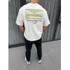Unisex Baskılı Oversize T-Shirt - Beyaz - 98310 Unisex Baskılı Oversize T-Shirt - Beyaz - 98310