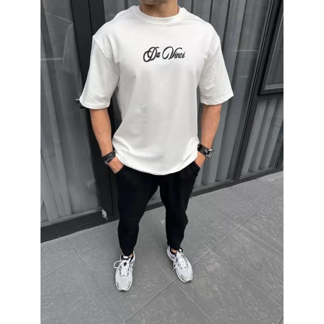 Unisex Baskılı Oversize T-Shirt - Beyaz - 98310 Unisex Baskılı Oversize T-Shirt - Beyaz - 98310