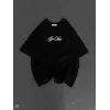 Unisex Baskılı Oversize T-Shirt - Siyah - 98311 Unisex Baskılı Oversize T-Shirt - Siyah - 98311
