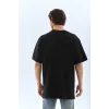 Unisex Oversize Taşlı Bisiklet Yaka T-Shirt - Siyah - 98623 Unisex Oversize Taşlı Bisiklet Yaka T-Shirt - Siyah - 98623