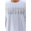Unisex Oversize Taşlı Bisiklet Yaka T-Shirt - Beyaz - 98624