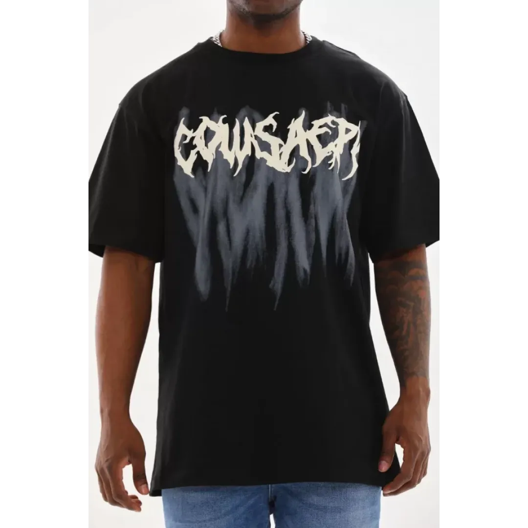 Unisex Baskılı Oversize T-Shirt - Siyah - 98632 Unisex Baskılı Oversize T-Shirt - Siyah - 98632