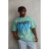 Unisex Baskılı Oversize T-Shirt - Mint Yeşili - 98634 Unisex Baskılı Oversize T-Shirt - Mint Yeşili - 98634