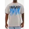 Unisex Baskılı Oversize T-Shirt - Gri - 98635 Unisex Baskılı Oversize T-Shirt - Gri - 98635