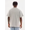 Unisex Baskılı Oversize T-Shirt - Gri - 98635 Unisex Baskılı Oversize T-Shirt - Gri - 98635