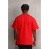 Unisex Baskılı Oversize T-Shirt - Kırmızı - 98636 Unisex Baskılı Oversize T-Shirt - Kırmızı - 98636
