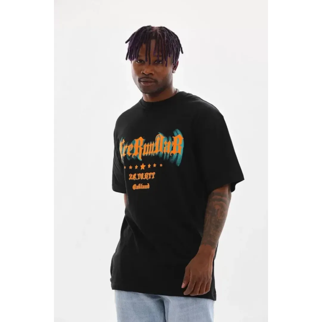 Unisex Baskılı Oversize T-Shirt - Siyah - 98637 Unisex Baskılı Oversize T-Shirt - Siyah - 98637