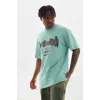 Unisex Baskılı Oversize T-Shirt - Mint Yeşili - 98639 Unisex Baskılı Oversize T-Shirt - Mint Yeşili - 98639