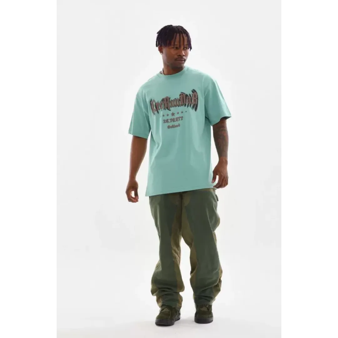 Unisex Baskılı Oversize T-Shirt - Mint Yeşili - 98639 Unisex Baskılı Oversize T-Shirt - Mint Yeşili - 98639