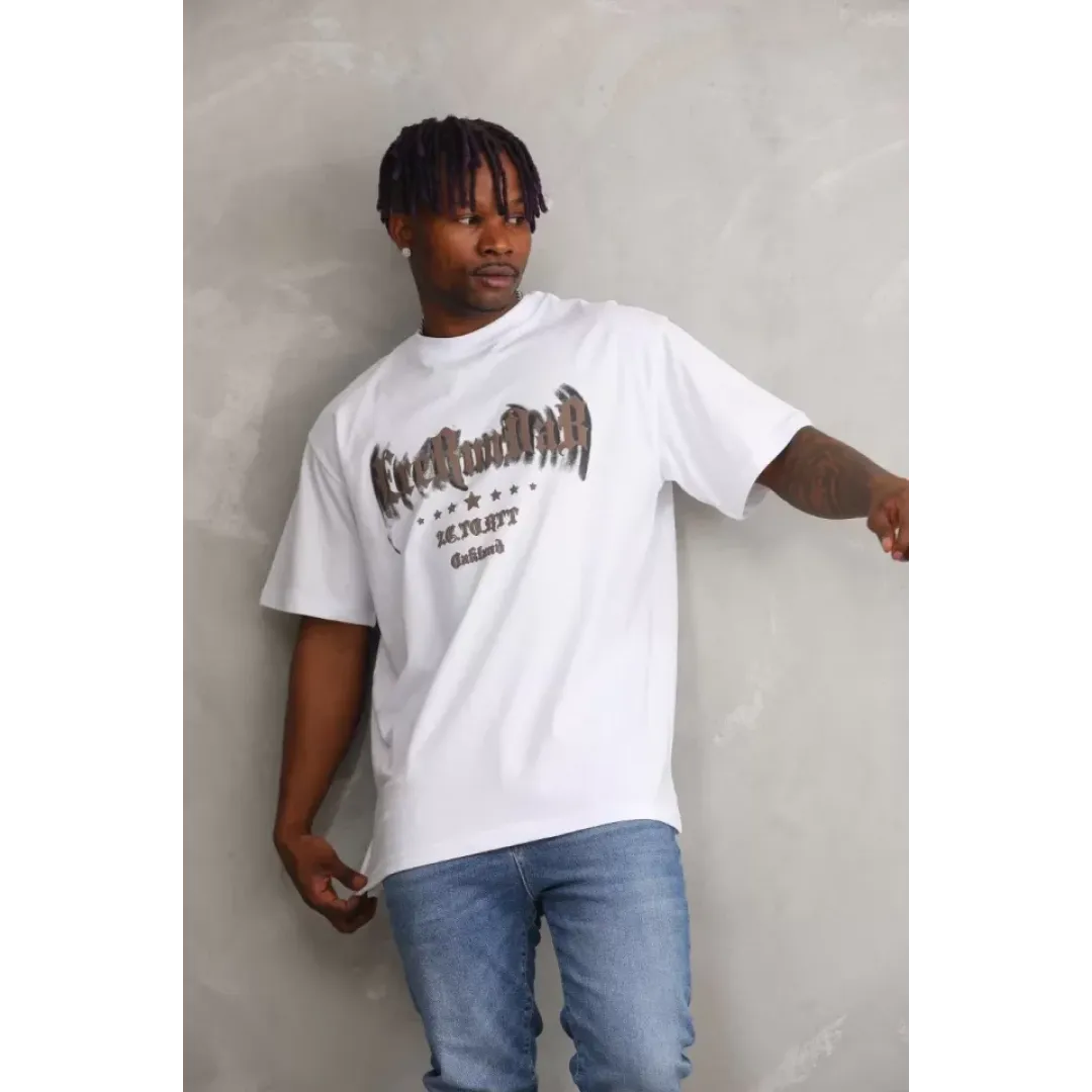 Unisex Baskılı Oversize T-Shirt - Beyaz - 98640 Unisex Baskılı Oversize T-Shirt - Beyaz - 98640