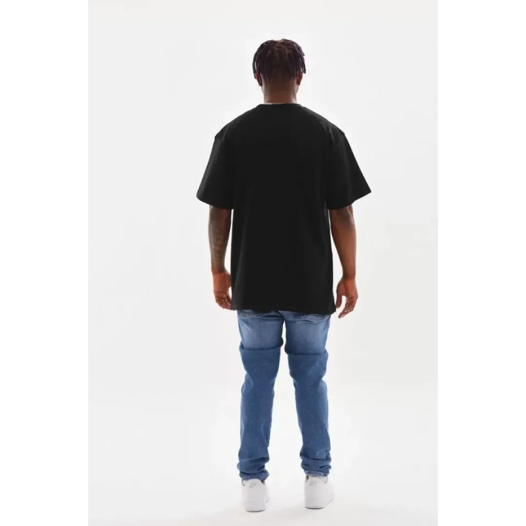 Unisex Baskılı Oversize T-Shirt - Siyah - 98646 Unisex Baskılı Oversize T-Shirt - Siyah - 98646