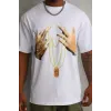 Unisex Baskılı Oversize T-Shirt - Beyaz - 98647 Unisex Baskılı Oversize T-Shirt - Beyaz - 98647