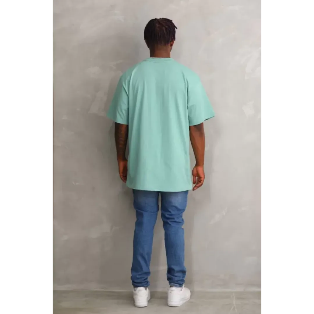 Unisex Baskılı Oversize T-Shirt - Mint Yeşili - 98648 Unisex Baskılı Oversize T-Shirt - Mint Yeşili - 98648