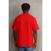 Unisex Baskılı Oversize T-Shirt - Kırmızı - 98649 Unisex Baskılı Oversize T-Shirt - Kırmızı - 98649