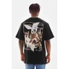 Unisex Baskılı Oversize T-Shirt - Siyah - 98653 Unisex Baskılı Oversize T-Shirt - Siyah - 98653