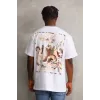 Unisex Baskılı Oversize T-Shirt - Beyaz - 98654 Unisex Baskılı Oversize T-Shirt - Beyaz - 98654