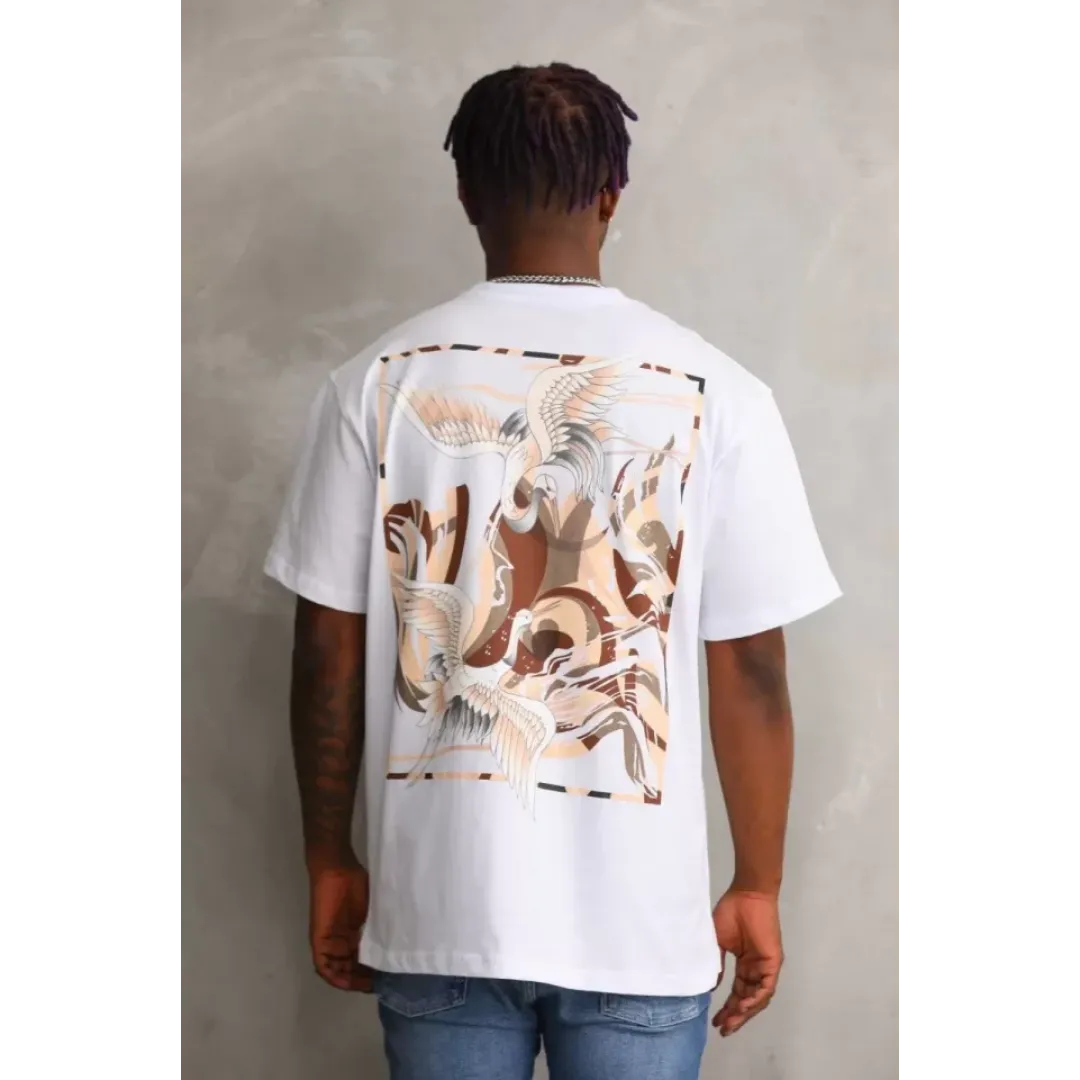 Unisex Baskılı Oversize T-Shirt - Beyaz - 98654 Unisex Baskılı Oversize T-Shirt - Beyaz - 98654