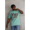 Unisex Baskılı Oversize T-Shirt - Mint Yeşili - 98728 Unisex Baskılı Oversize T-Shirt - Mint Yeşili - 98728