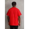 Unisex Baskılı Oversize T-Shirt - Kırmızı - 98730 Unisex Baskılı Oversize T-Shirt - Kırmızı - 98730