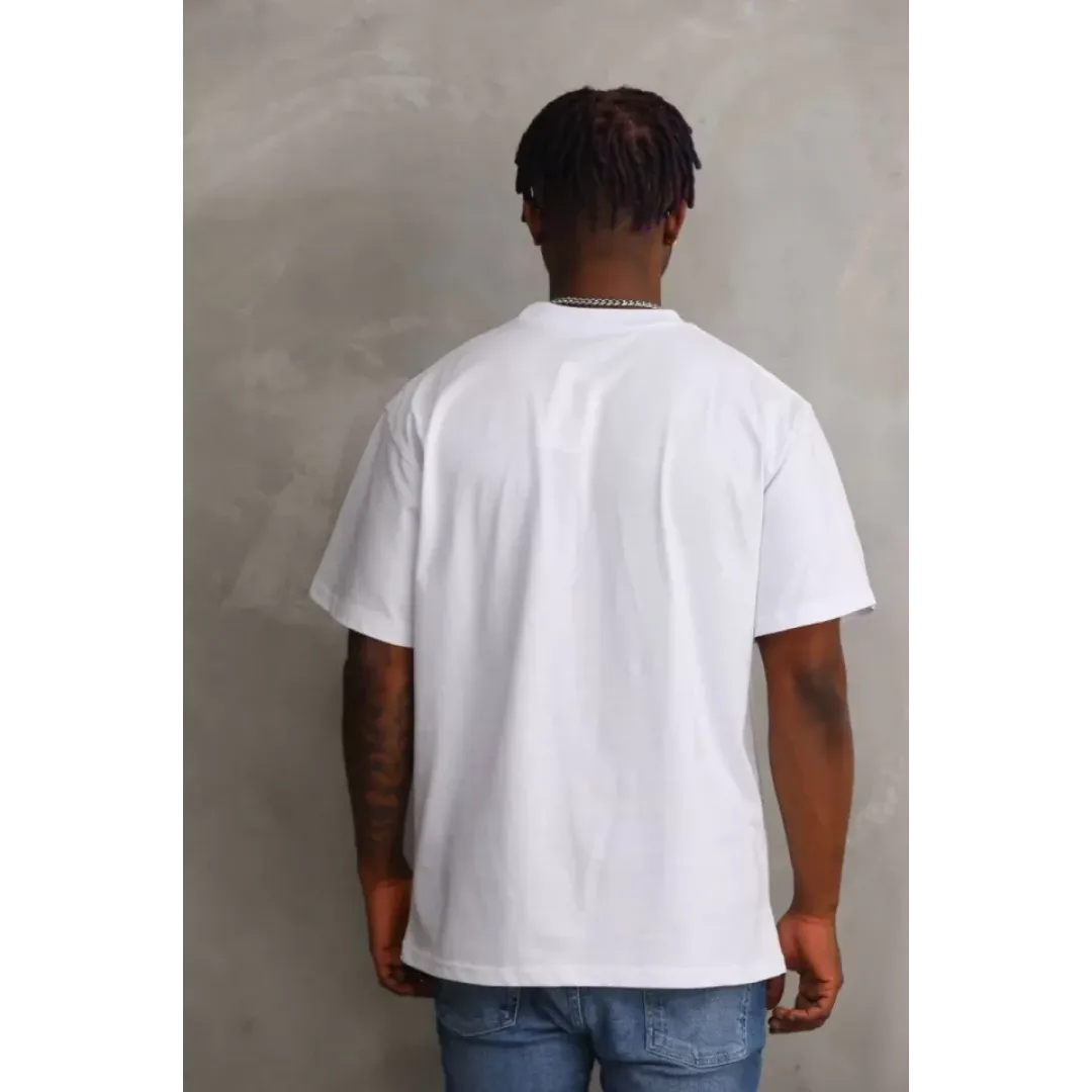 Unisex Baskılı Oversize T-Shirt - Beyaz - 98732 Unisex Baskılı Oversize T-Shirt - Beyaz - 98732