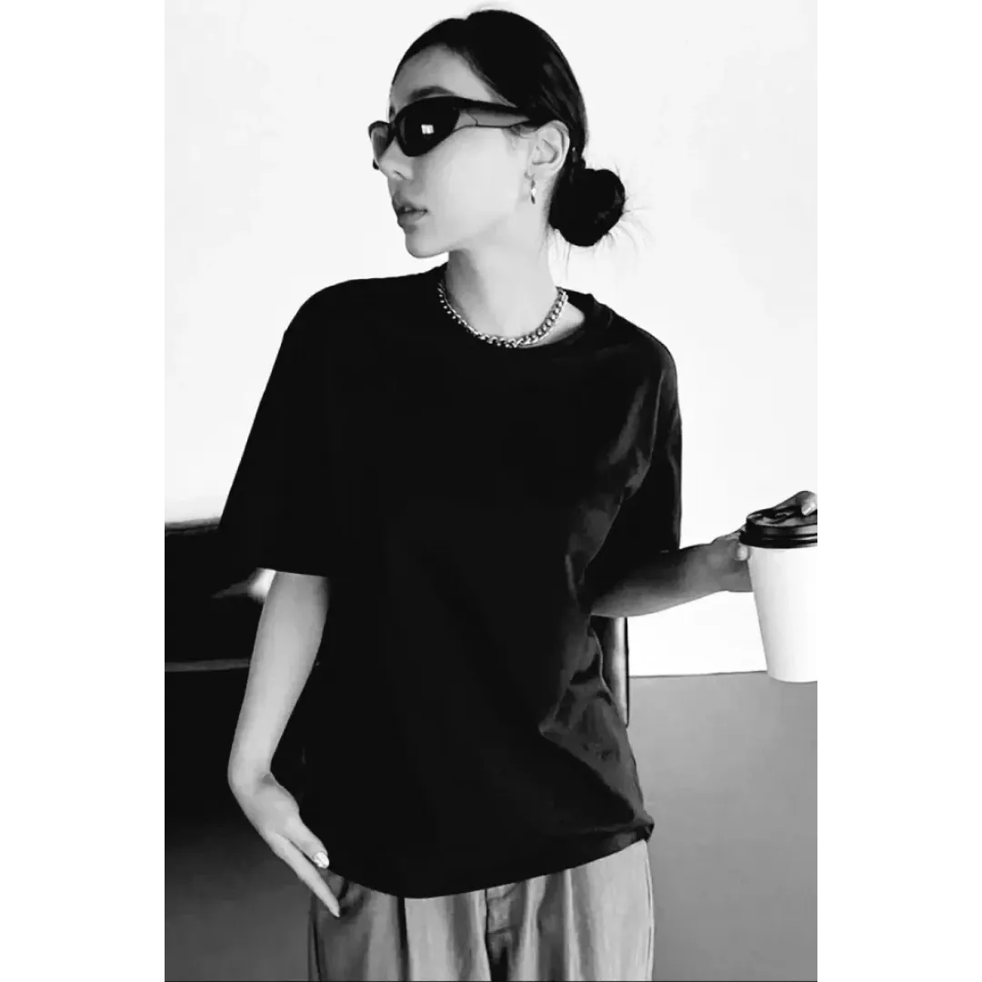 Unisex Baskılı Oversize T-Shirt - Siyah - 99804 Unisex Baskılı Oversize T-Shirt - Siyah - 99804