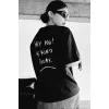 Unisex Baskılı Oversize T-Shirt - Siyah - 99804 Unisex Baskılı Oversize T-Shirt - Siyah - 99804