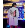Unisex Baskılı Oversize T-Shirt - Beyaz - 99807 Unisex Baskılı Oversize T-Shirt - Beyaz - 99807