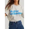 Unisex Baskılı Oversize T-Shirt - Beyaz - 99809 Unisex Baskılı Oversize T-Shirt - Beyaz - 99809