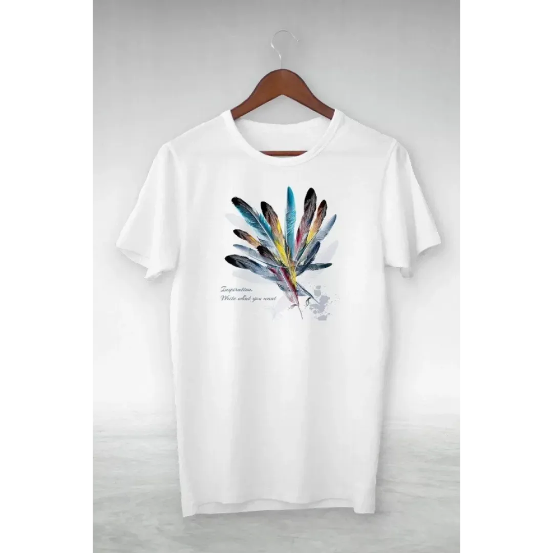 Unisex Baskılı Oversize T-Shirt - Beyaz - 99814 Unisex Baskılı Oversize T-Shirt - Beyaz - 99814
