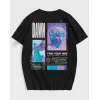 Unisex Baskılı Oversize T-Shirt - Siyah - 99816 Unisex Baskılı Oversize T-Shirt - Siyah - 99816