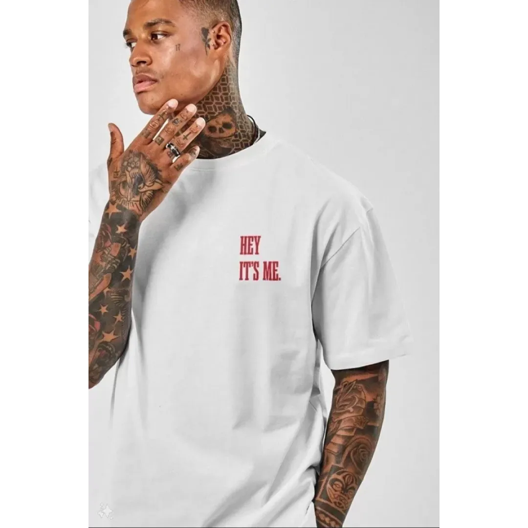 Unisex Baskılı Oversize T-Shirt - Beyaz - 99817 Unisex Baskılı Oversize T-Shirt - Beyaz - 99817