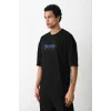 Unisex Baskılı Oversize T-Shirt - Siyah - 100235 Unisex Baskılı Oversize T-Shirt - Siyah - 100235