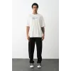 Unisex Baskılı Oversize T-Shirt - Beyaz - 100236 Unisex Baskılı Oversize T-Shirt - Beyaz - 100236