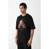 Unisex Baskılı Oversize T-Shirt - Siyah - 100238 Unisex Baskılı Oversize T-Shirt - Siyah - 100238