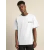 Unisex Bisiklet Yaka Baskılı Oversize T-Shirt - Beyaz - 101036