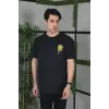 Unisex Bisiklet Yaka Baskılı Oversize T-Shirt - Siyah - 101037 Unisex Bisiklet Yaka Baskılı Oversize T-Shirt - Siyah - 101037