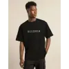 Unisex Bisiklet Yaka Oversize Baskılı T-Shirt - Siyah - 101306 Unisex Bisiklet Yaka Oversize Baskılı T-Shirt - Siyah - 101306