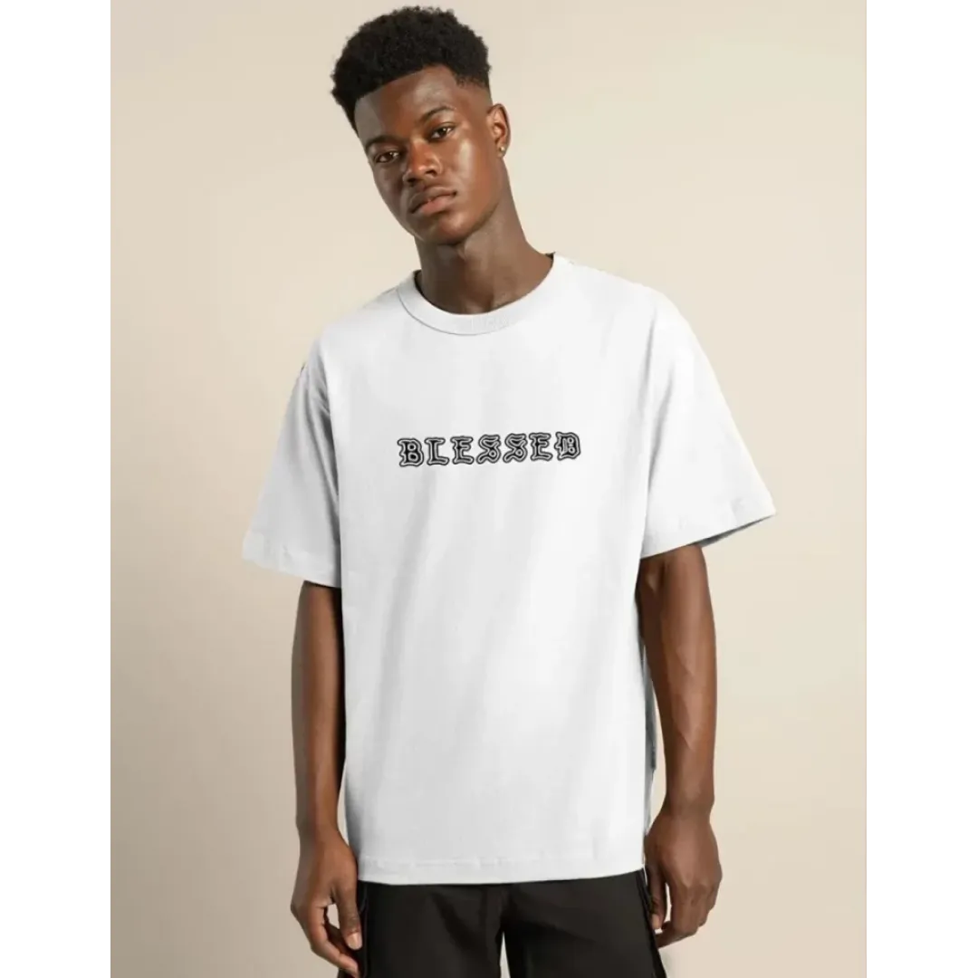 Unisex Bisiklet Yaka Oversize Baskılı T-Shirt - Beyaz - 101307 Unisex Bisiklet Yaka Oversize Baskılı T-Shirt - Beyaz - 101307