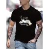Unisex Baskılı Oversize T-Shirt - Siyah - 101316