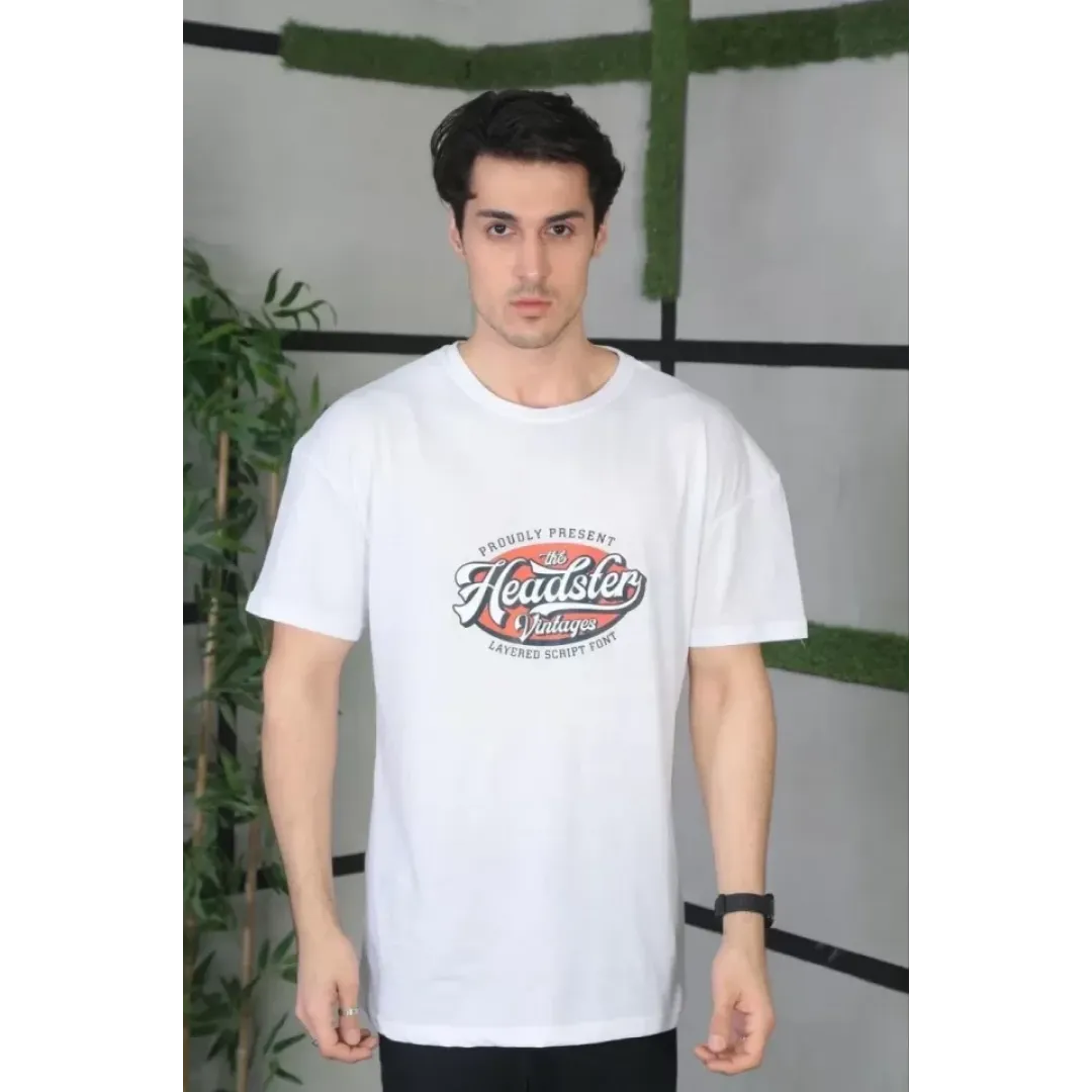 Unisex Baskılı Oversize T-Shirt - Beyaz - 101317 Unisex Baskılı Oversize T-Shirt - Beyaz - 101317