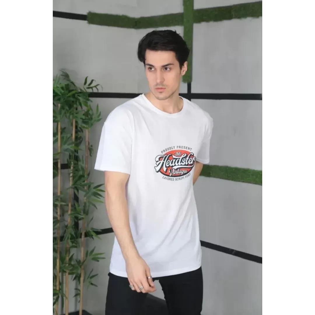 Unisex Baskılı Oversize T-Shirt - Beyaz - 101317 Unisex Baskılı Oversize T-Shirt - Beyaz - 101317
