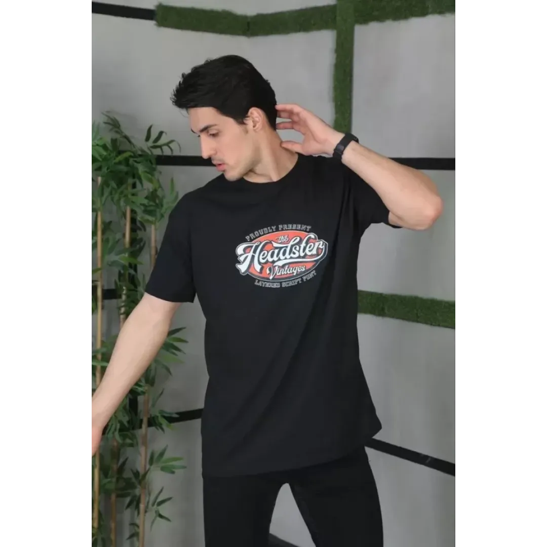Unisex Baskılı Oversize T-Shirt - Siyah - 101318 Unisex Baskılı Oversize T-Shirt - Siyah - 101318